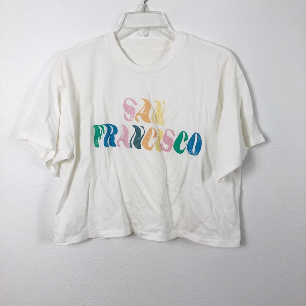 Daydreamer San Francisco Crop Tee in Stone Vintage - Picture 2 of 5